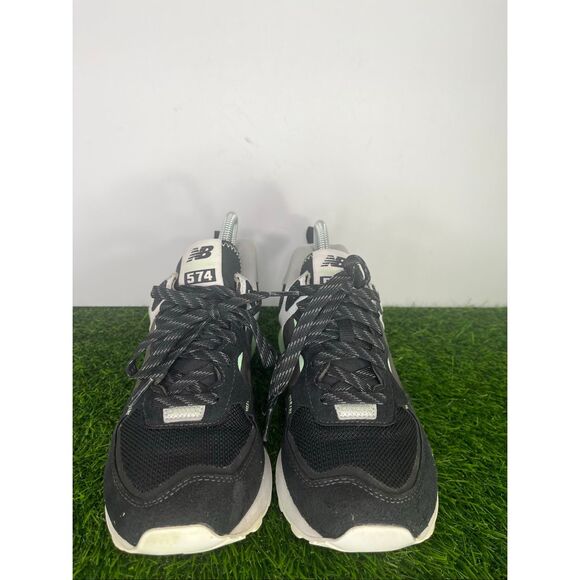 New Balance 574 Women Sneaker Size 8.5 Black Green Lace Up Gorpcore Athletic - Picture 2 of 8